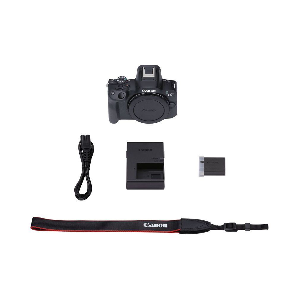 Canon EOS R50 Mirrorless Camera - box content