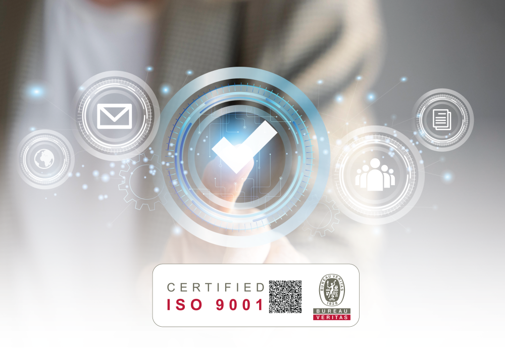 ISO 9001:2015 certification from Bureau Veritas.