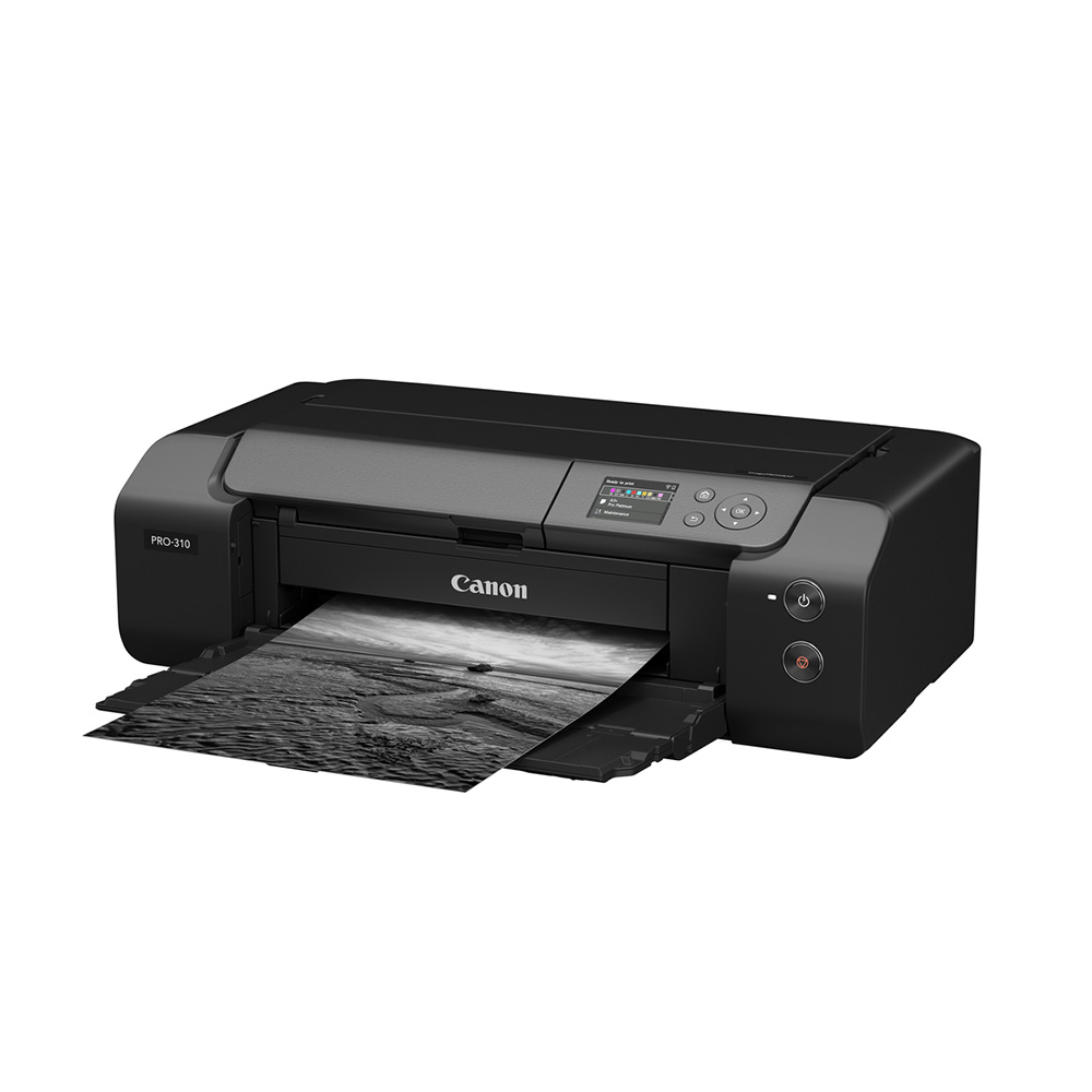 Canon imagePROGRAF PRO-310 A3+ Professional Photo Printer - Slant with print