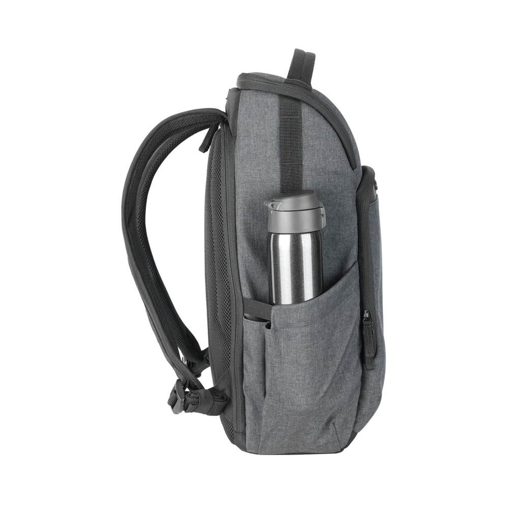 Vanguard VESTA ASPIRE 45 Grey Backpack - Side with water bottle